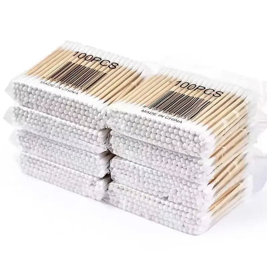 Coton-Tige Jetable Double Extrémité — Lot de 100 Pièces Oreilles & Démaquillage