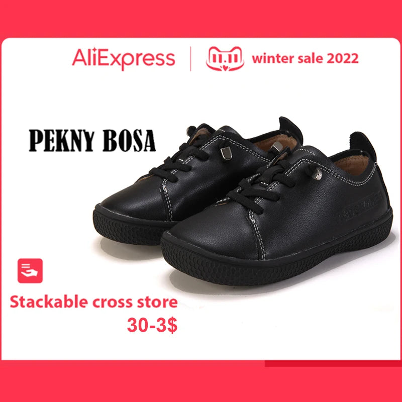 Chaussures en Cuir Enfants — Élégantes & Confortables Garçon & Fille