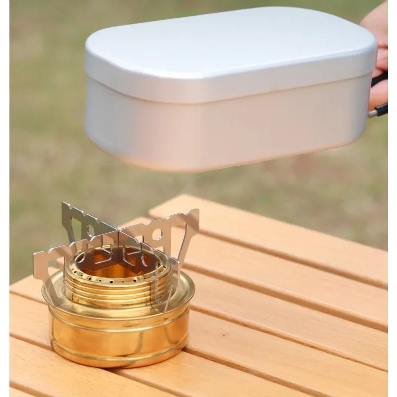 Une paire de réchaud à alcool de Camping, Support croisé, Support de chaudière en titane, outils portables, thermostabilité, carte de voyage en plein air, Support de four