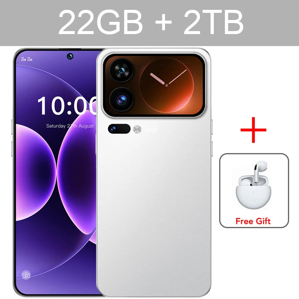 Smartphone M17 Pro Max 7.3HD 2026 NOUVEAU CHAUD Pas Cher 5G Double SIM 7800mAh Android 15 Version Globale Téléphones Mobiles