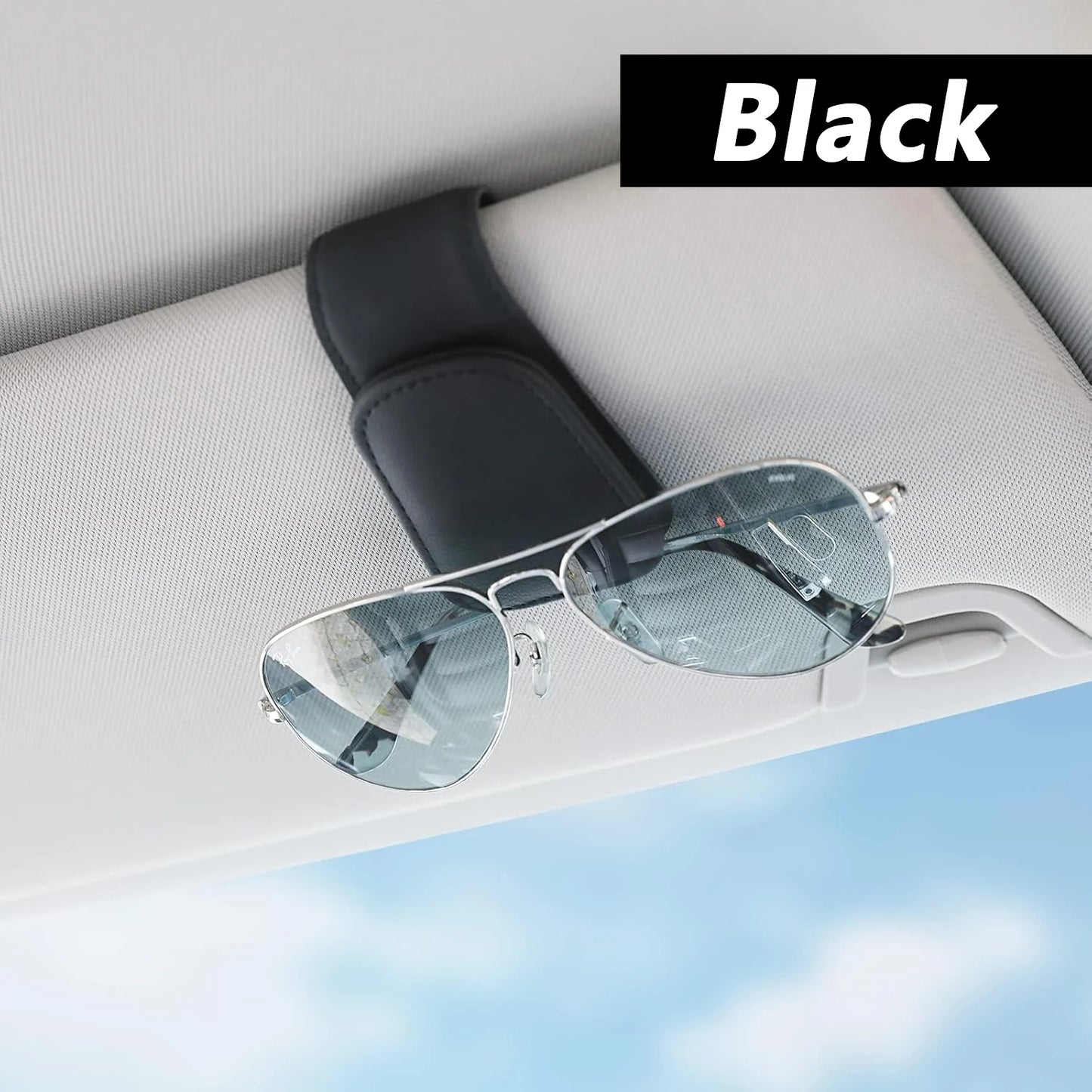Le support de lunettes de soleil convient aux pare-soleil de voiture, Clip de lunettes de soleil en cuir magnétique et Clip de b