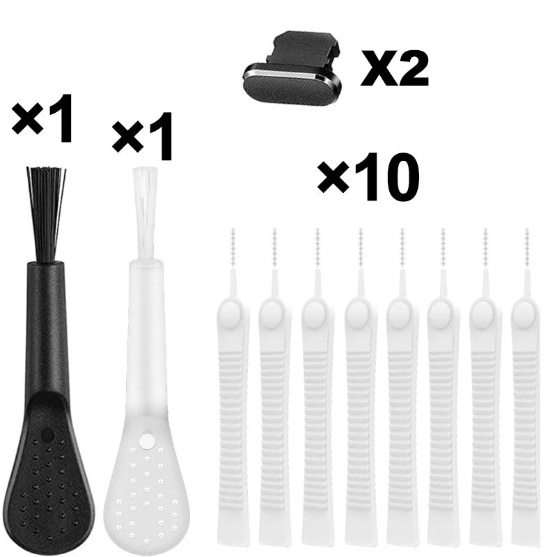 Kit de limpieza antipolvo para puerto de carga de teléfono móvil, para iPhone 15 14 13 Pro Max, cepillo de limpieza antipolvo para teclado de ordenador