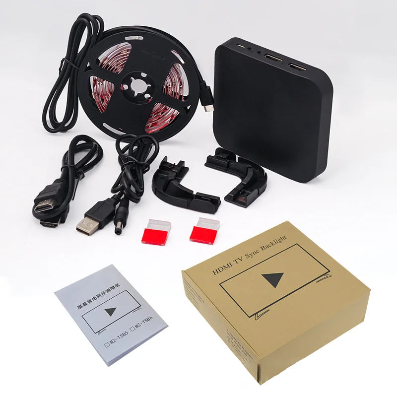 Rétroéclairage Led pour TV ambiante intelligente, boîtier de synchronisation de périphérique HDMI 4K 1.4 2.0 et Kit de bande lumineuse RGBIC WS2812B 5050 pour PC 24 à 65 pouces PS4 XBOX