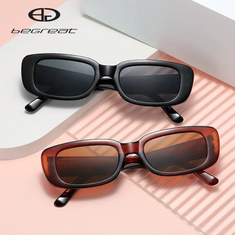 Lunettes de soleil carrées rétro vintage — petites, rectangulaires, voyage, femme