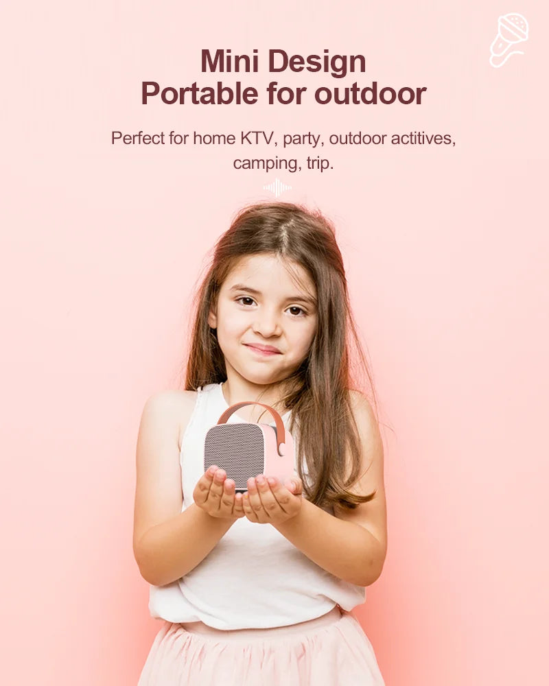 Altavoz Bluetooth inalámbrico Lenovo K1 con 2 micrófonos, máquina de karaoke con luz respiratoria para cantar en familia, regalos para niños