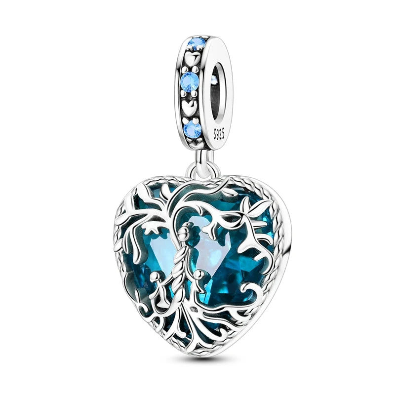 Breloques en argent Sterling 925, pendentifs en perles, arbre de vie, tortue, amour, pierres précieuses, tournesol, pour femmes, Bracelet, bijoux cadeau, nouvelle collection