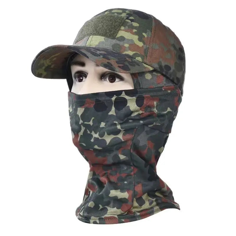 Casquette de baseball tactique camouflage, pour la pêche en plein air, la randonnée, la chasse, les sports, protection solaire, respirante, camouflage, cagoule, demi-masque de ski
