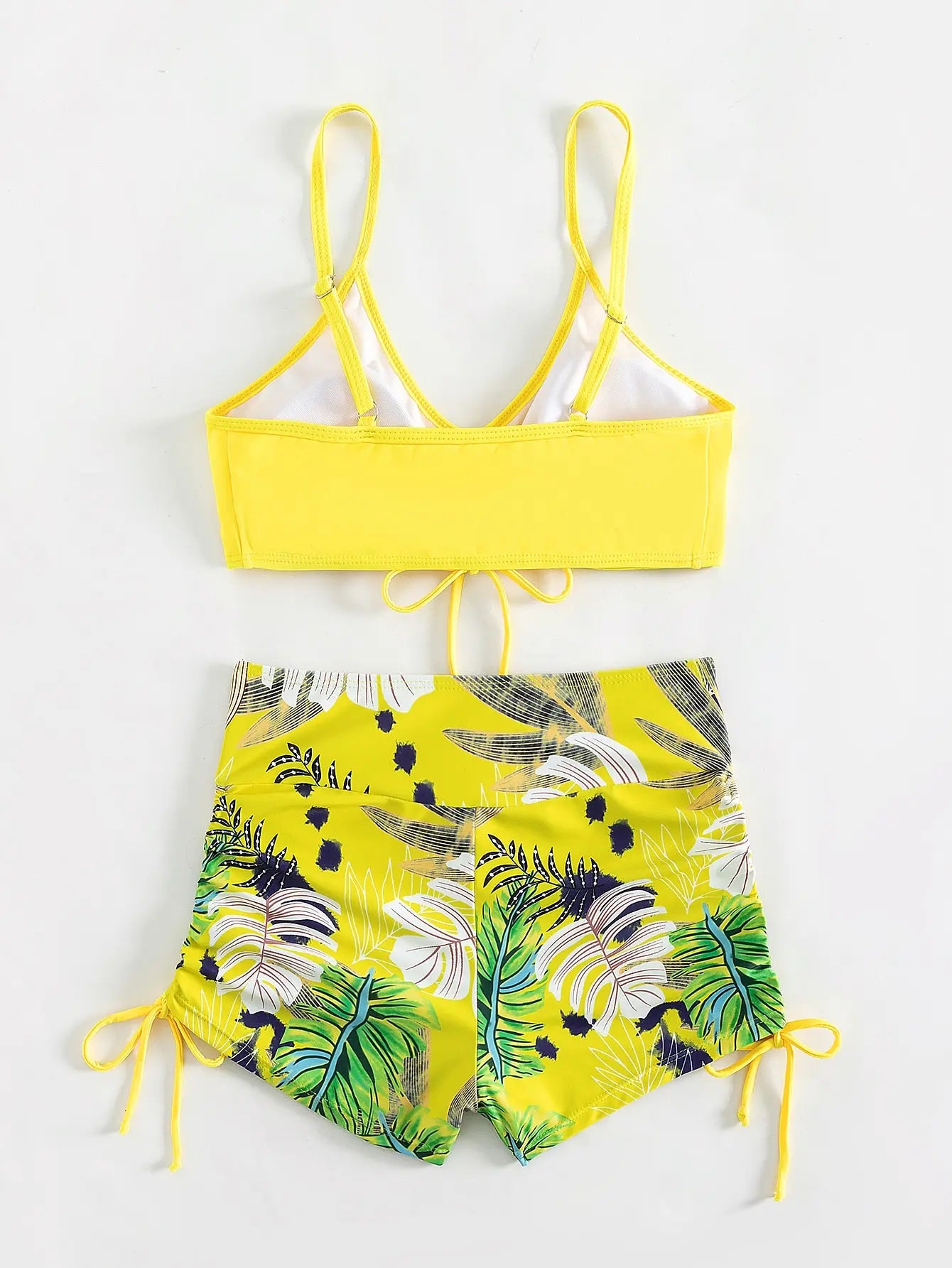 Maillots de bain femme 2026 : Bikinis short à cordon de serrage devant, taille haute, pour la natation et la plage