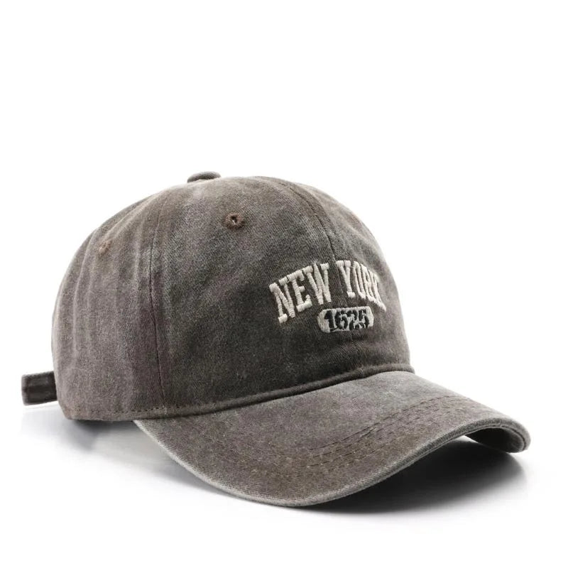 Casquette de baseball lettre brodée — hommes, femmes, mode, vintage, solide, sports plein air, snapback (v2)