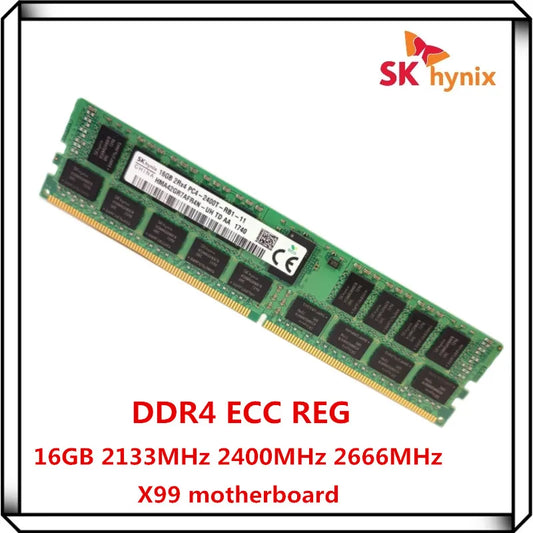 Mémoire serveur SK Hynix DDR4 8 Go 16 Go 2133P 2400T 2666V 1Rx4 2RX4 PC4 2133 MHz 2400 MHz 2666 ECC REG RDIMM X99 RAM 32 Go