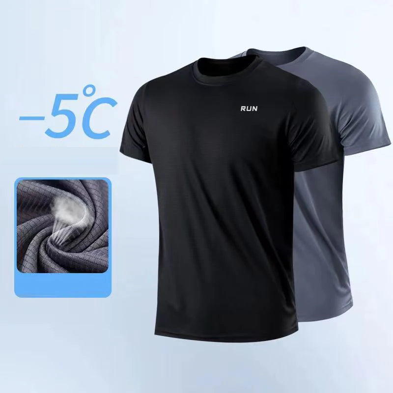 Men's Short Sleeve T-Shirt, Quick Dry, Moisture Wicking, Crew Neck, Workout Training, Sports Shirt, Gym, Running, Lightweight Y