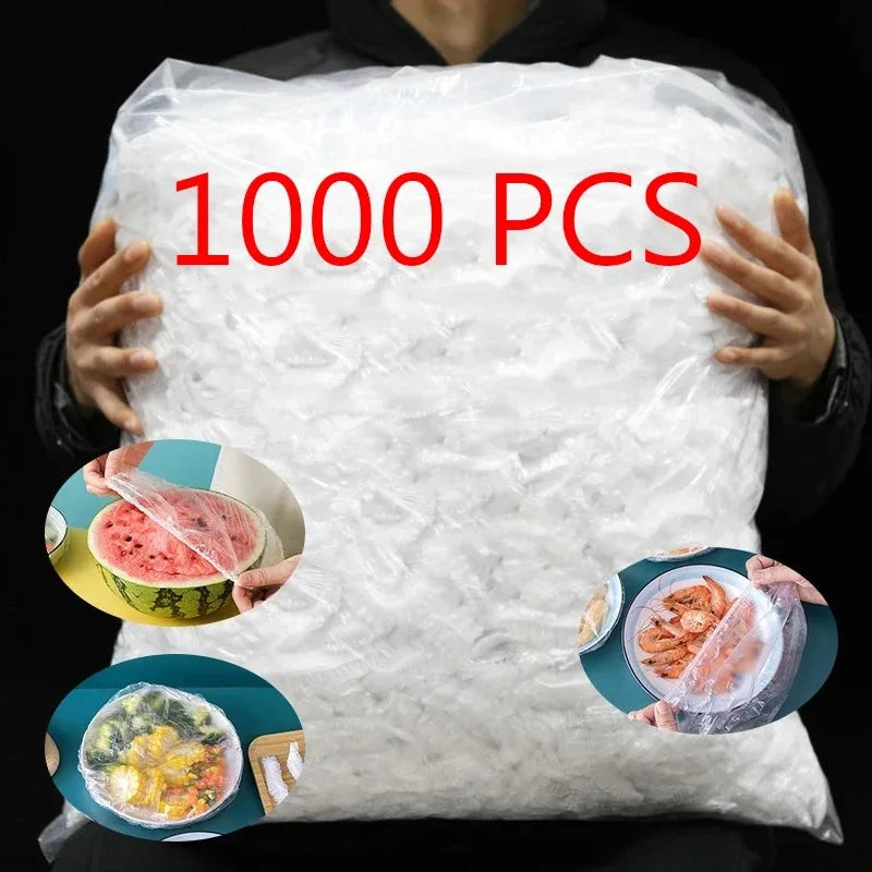 Envoltorio de plástico desechable Saran Wrap, tapa elástica de calidad alimentaria, bolsa de plástico para conservar la frescura, accesorios de almacenamiento de cocina