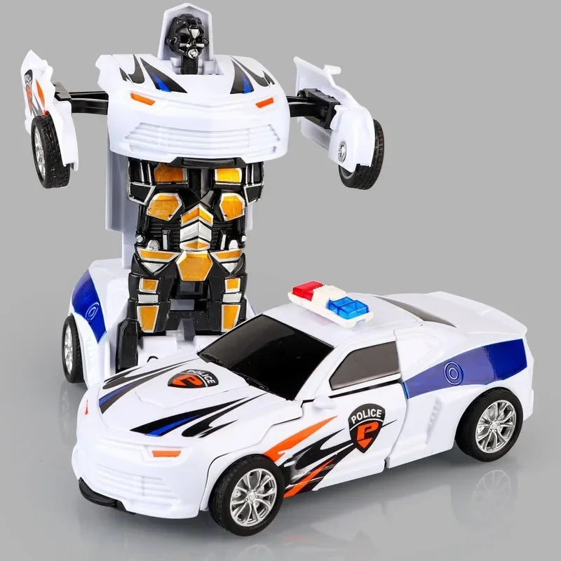Voiture jouet à changement de forme à impact inertiel pour garçon, robot Autobot à changement de forme à un bouton, puzzle à changement de forme, collision