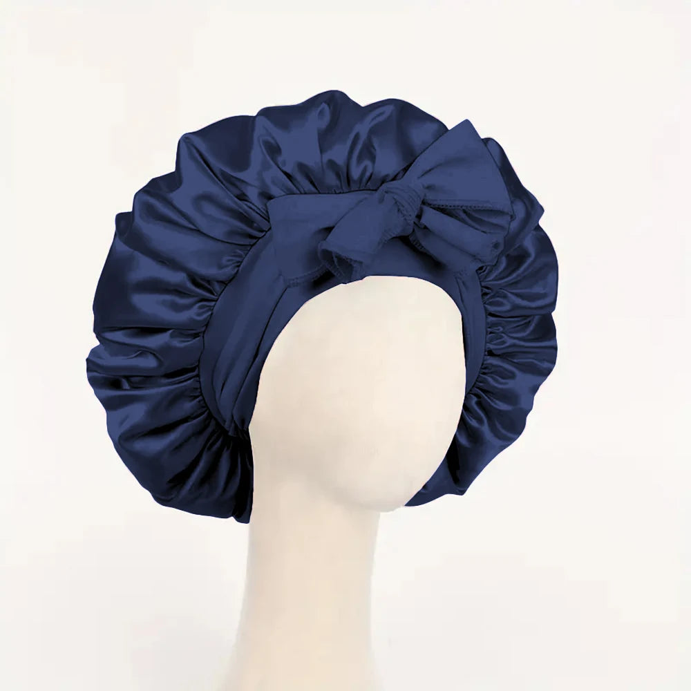Bonnet réglable en satin pour hommes et femmes — dormir, cheveux, bande lourde