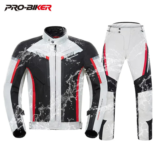 Veste de moto imperméable pour homme — veste de course, pantalon moto portable, protection EVA