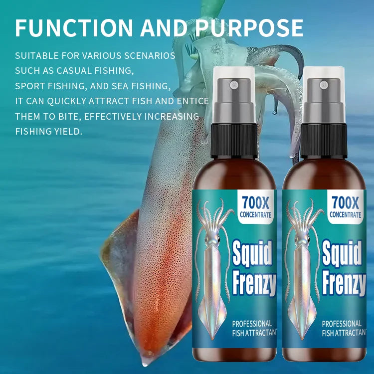 Liquide de pêche multi-effet de calmar, spécialement conçu, stimule rapidement le calmar de la faim, liquide de pêche professionnel, attractif de calmar