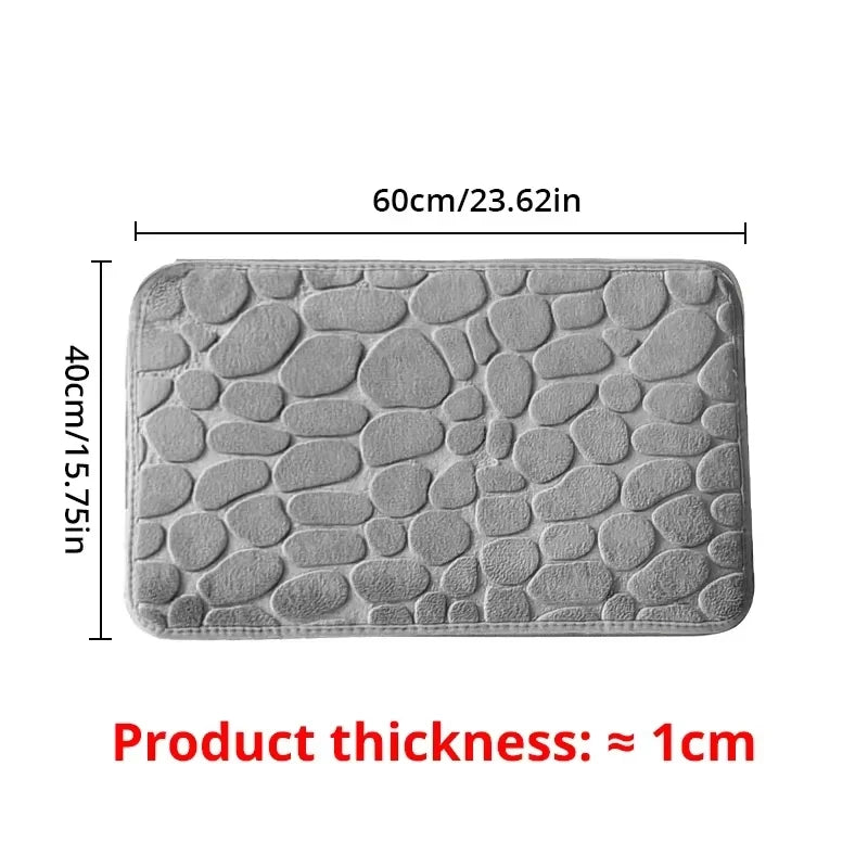 Alfombra de terciopelo gofrado de espuma viscoelástica, 1 pieza, antideslizante, para baño, sala de estar, alfombrilla de suelo pavimentada, decoración del hogar