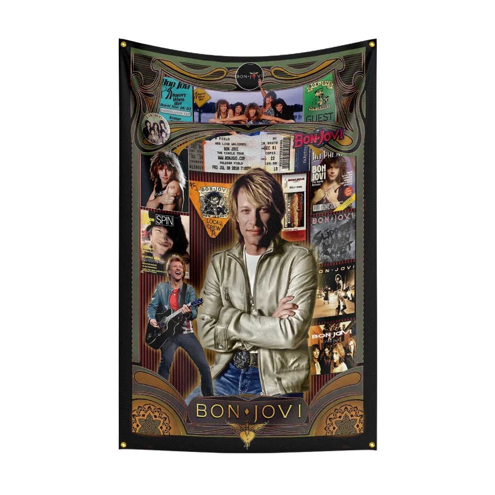 Bannière en polyester groupe de rock 3x5 pieds — chambre, art mural, tapisserie, décoration