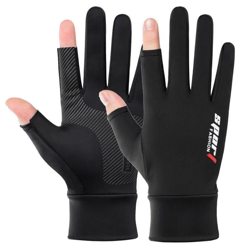 Gants de pêche en soie glacée pour printemps et été, Protection solaire pour hommes et femmes, randonnée, cyclisme, Camping, écran tactile antidérapant, élastique