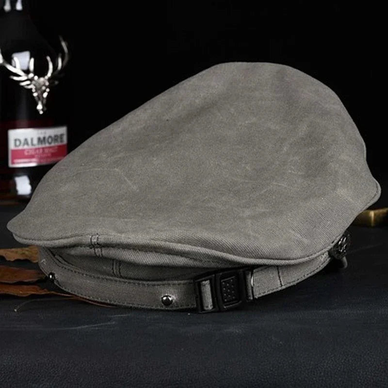 Gorra marinera retro con visera para hombres y mujeres, sombrero militar de lona para primavera, cinturón de águila gris, gorra de locomotora, 2024