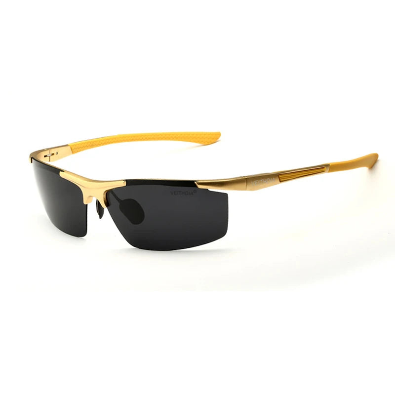 Lunettes de soleil homme aluminium magnésium polarisées UV400 — revêtement miroir, extérieur