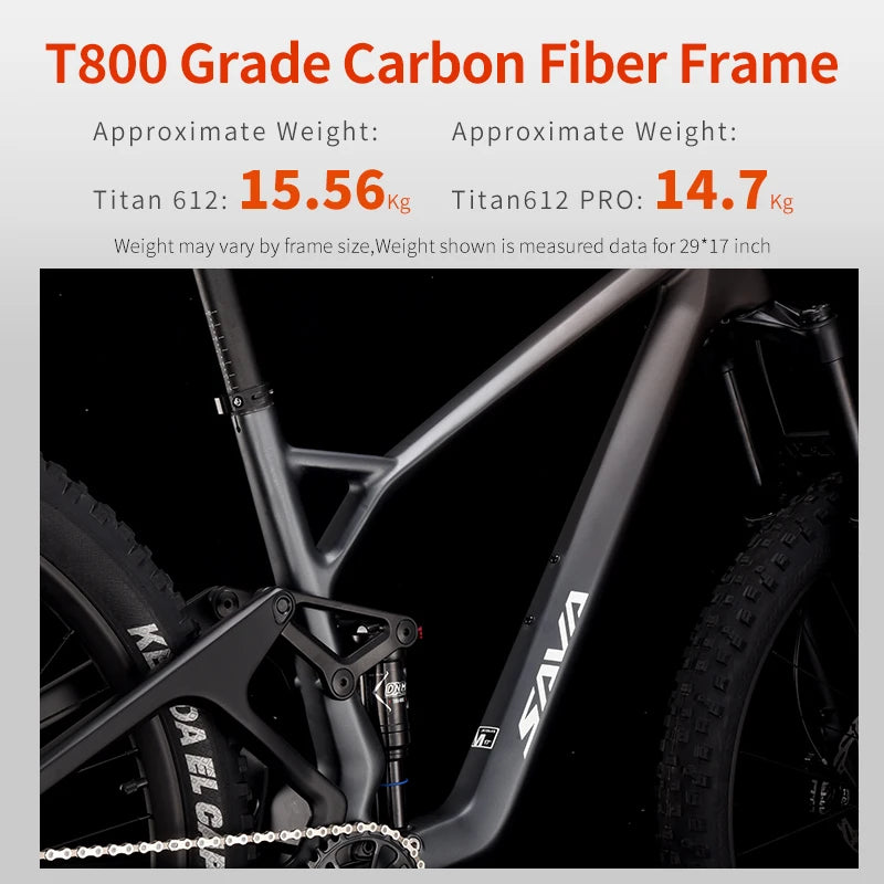 SAVA Denon 612 Carbon Fiber 12-Speed 27.5-inch Full Shock 21-Speed Shimano M6100 Kit MTB Wheel Size