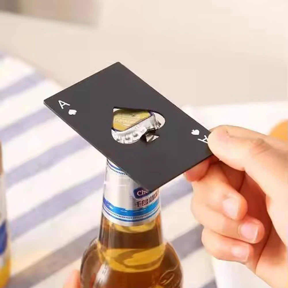 Pales en acier inoxydable un casier à vin ouvre-bouteille cartes à jouer ouvre-bouteille carte de crédit ouvre-bouteille de bière