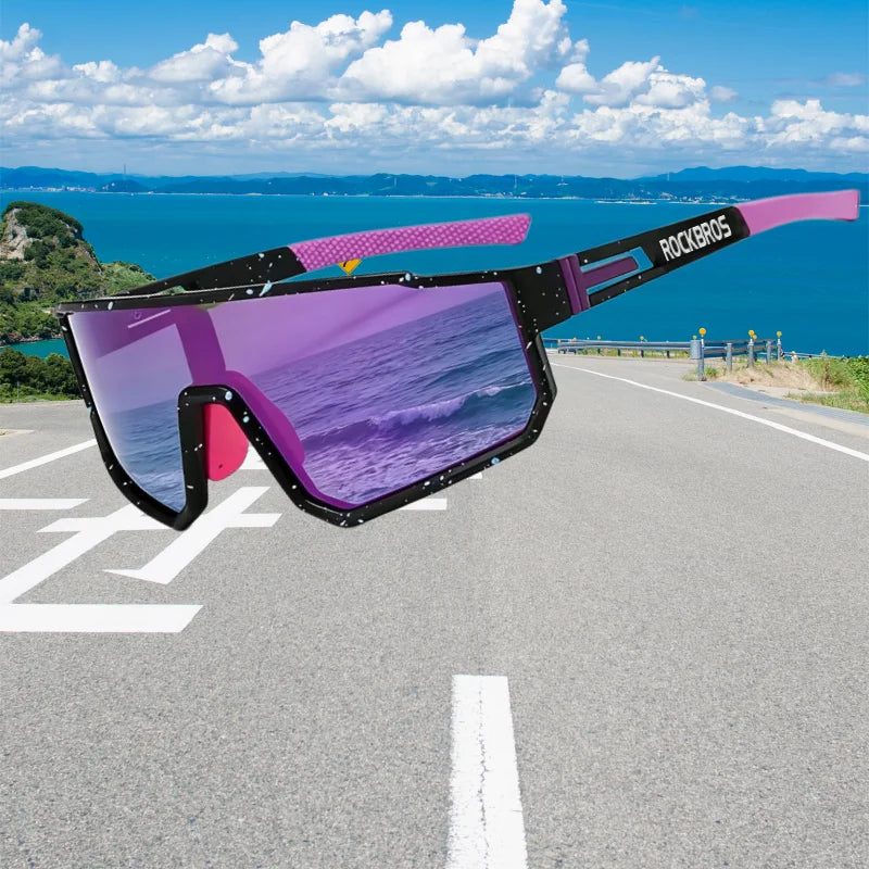 Lunettes de cyclisme surdimensionnées coupe-vent colorées — sport extérieur, homme