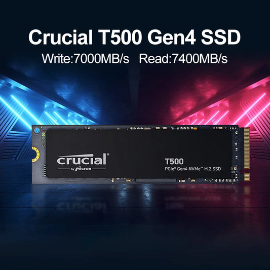 Crucial T500 1TB Gen4 NVMe M.2 SSD 7300MB/s / Dissipateur thermique pour SSD M.2 (Sélectionner le SKU), Compatible Ordinateur Portable et Ordinateur de Bureau, Emballage OEM