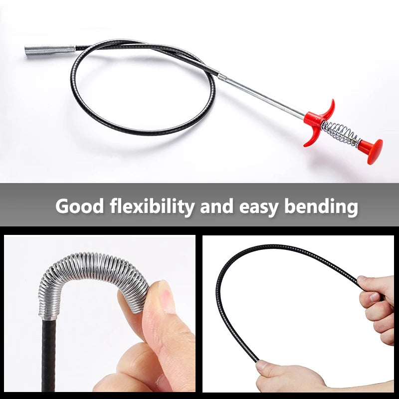 Outils de dragage de tuyaux à ressort de 60cm, serpent de vidange, bâtons de nettoyage de canalisations, dissolvant de bouchons, nettoyage ménager pour outil d'évier de cuisine