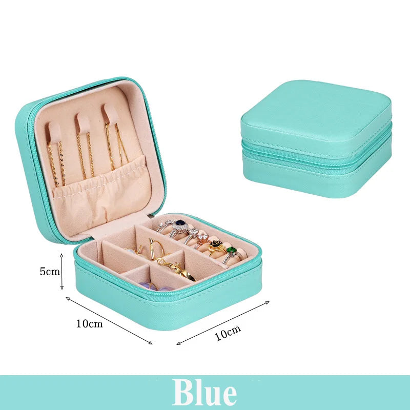 Mini Étui Voyage Bijoux Cuir PU Portable — Rangement Boucles Oreilles Colliers Filles Femmes