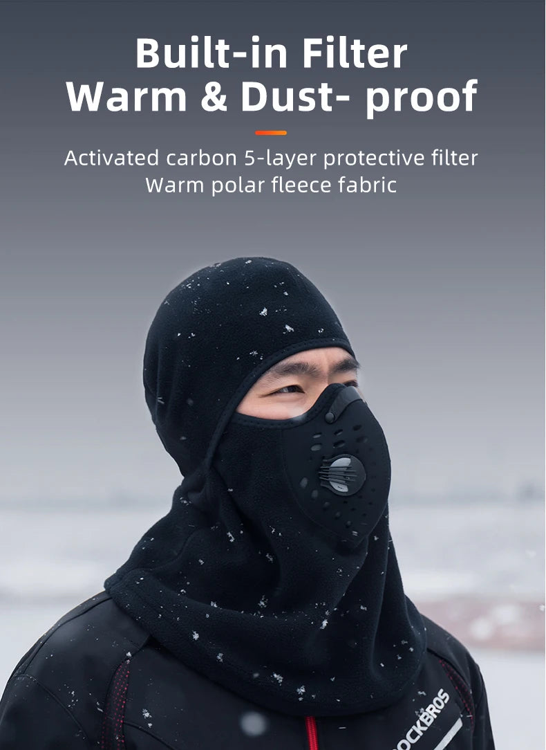 ROCKBROS masque complet chaud hiver écharpe cagoule casque doublure pêche ski randonnée vélo masque coupe-vent respirant couvre-chef