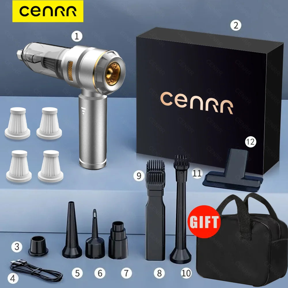 CENRR 998000 PA Powerful Car Vacuum Cleaner Portable Handheld Car Vacuum Cleaner Cordless Car Cleaner Robot Car Accessories
