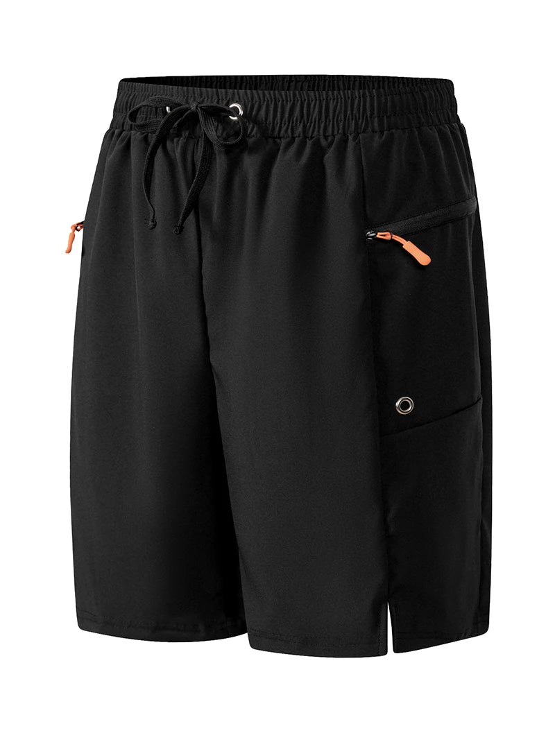 Short de plage d'été pour hommes avec poches zippées, short de planche à séchage rapide avec doublure en maille, maillot de bain, maillot de bain