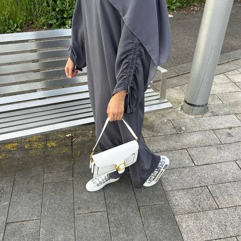 Robe modeste pour femmes musulmanes, arabie saoudite, Eid dubaï, Abaya uni, fête de vacances islamique, couleur unie, turquie, poignets à lacets, vêtements longs, 2024