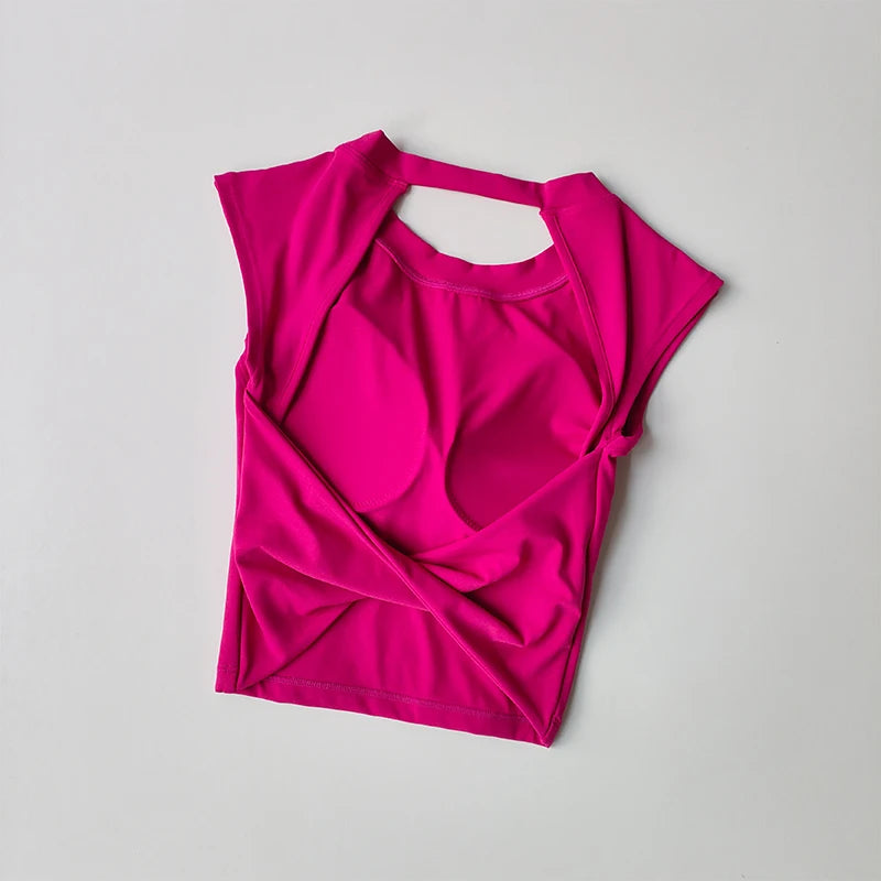T-Shirt Sport Dos Nu Femme — Yoga Amincissant Séchage Rapide Moulant