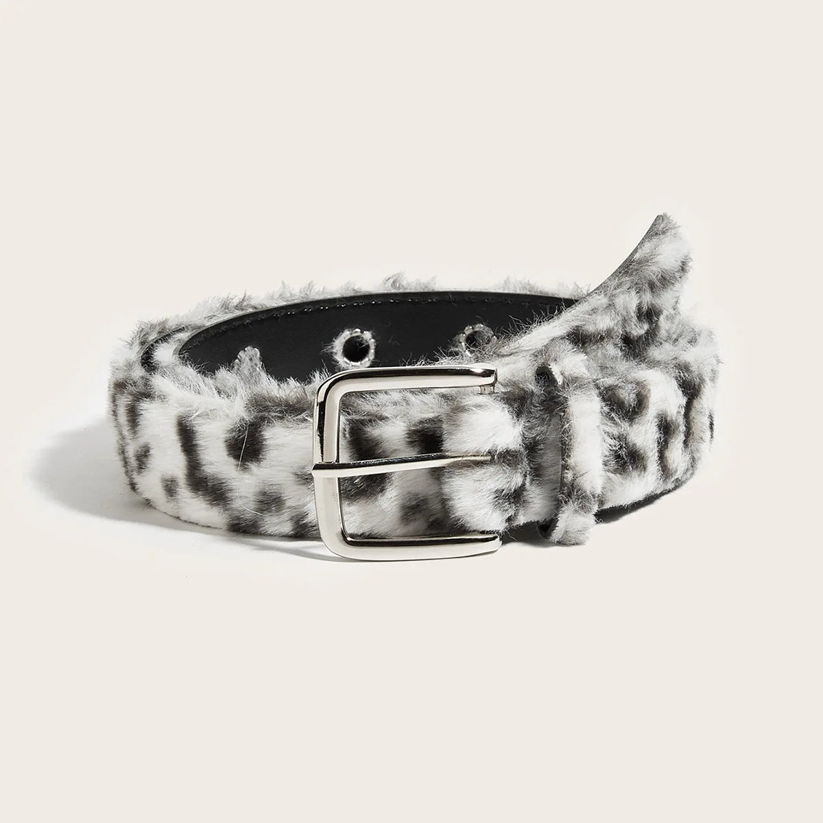 Ceinture Peluche Rose Femme — Tendance Y2K Accessoire Jeans Boucle Ardillon PU