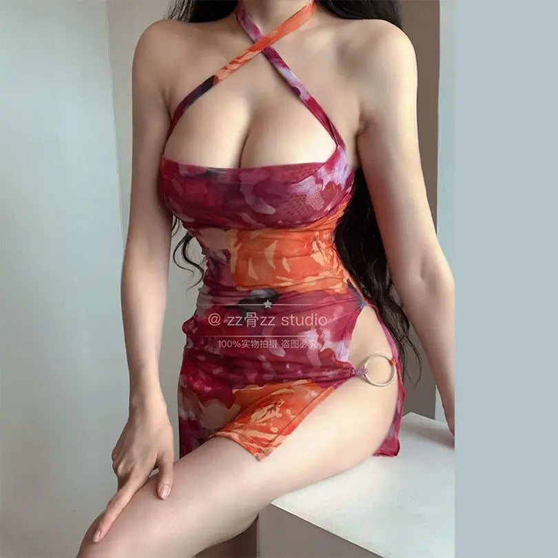 Top corto cruzado de mujer, estilo discoteca, rayado turquesa, ancho y atrevido, para piscina, con tirantes, monocromático, con aberturas, de talle alto, para la playa