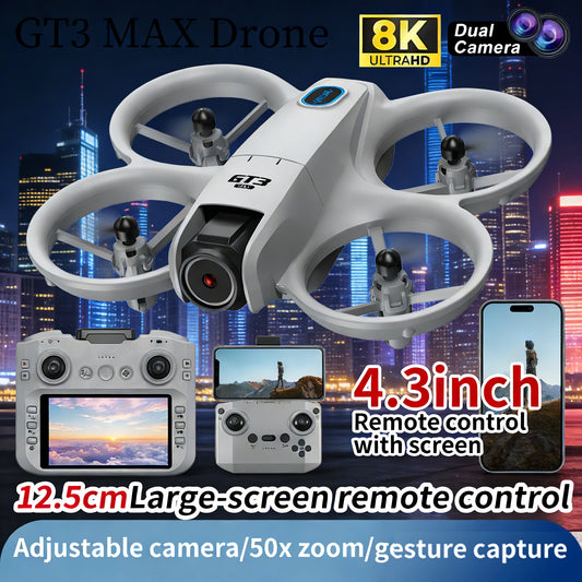 Nuevo Dron GT3 8K HD con control remoto, modo sin cabeza, helicóptero 360° Mini Dron de juguete Flip FPV 5G WIFI cuadricóptero para niños, regalos