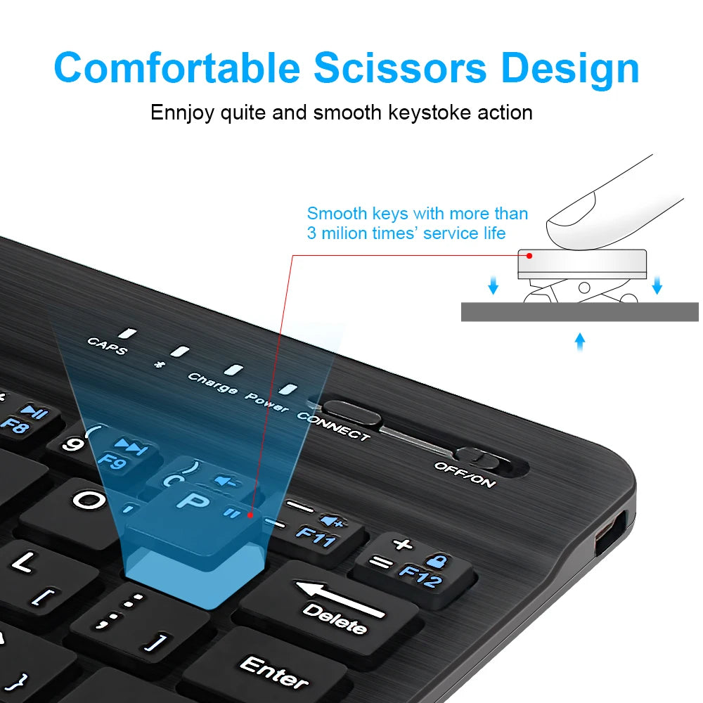 Bluetooth 5.1 Wireless Keyboard Mini Keyboard 200mAh Rechargeable Keyboard Gaming Keyboard for Laptop Tablet Android iOS Windows