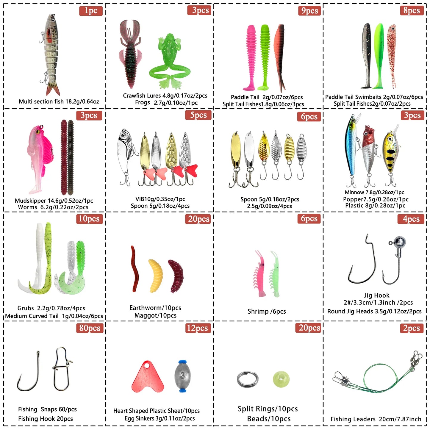 Kit de Leurres de Pêche 83/133/193/239/409 pièces pour Truite/Brochet/Perche - Ensemble Multicouches avec Équipement Pro et Boîte de Pêche Tactique