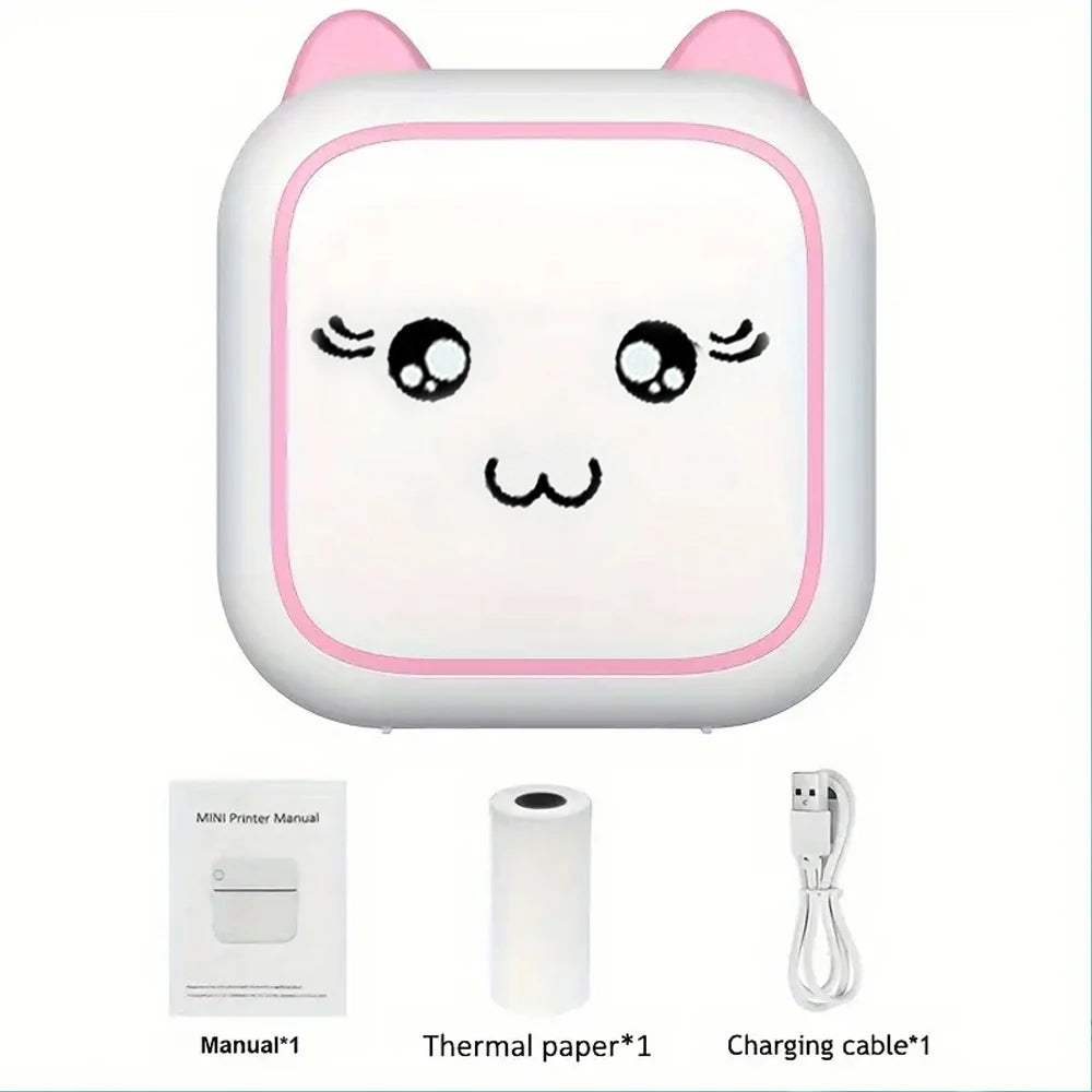 Mini impresora, impresora térmica portátil para pegatinas sin tinta compatible con iOS y Android, etiquetas de impresión fotográfica inalámbrica
