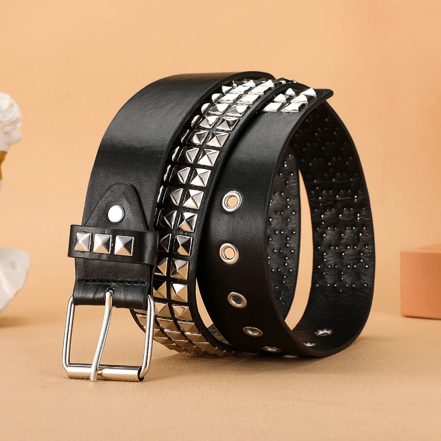 Trendy Rivet Heavy Metal Belt Men Women Punk Nightclub Rock Style Belt Jeans Belt Y2K Belt Fashion Decoration Women Belt
