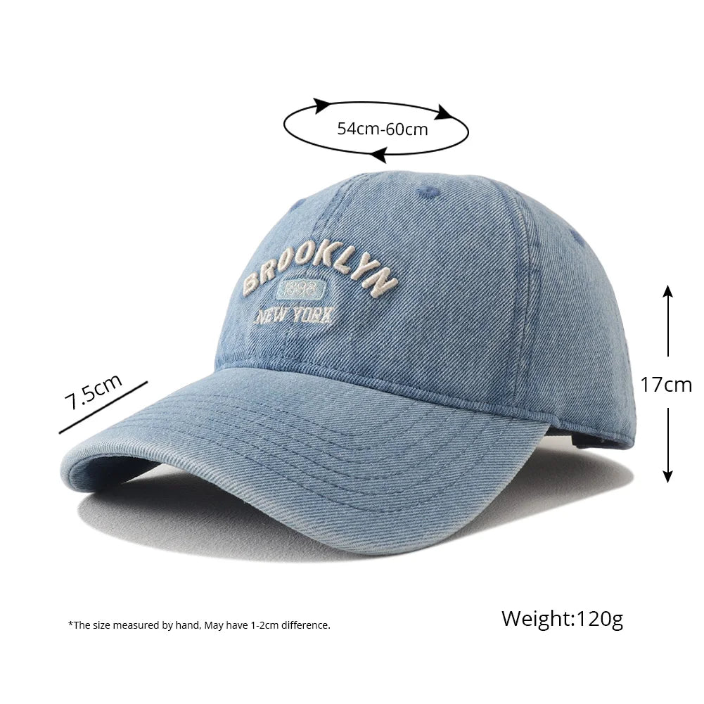 2025 nouveau Vintage Denim visières chapeau mode jean Casquette de Baseball unisexe lettre broderie Hip Hop casquettes de relance Cool Casquette