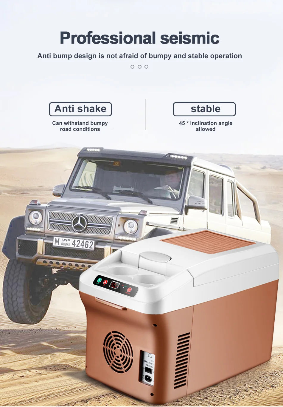 Mini réfrigérateur portable 15L — écran LED, super refroidissement, voiture, maison, camping