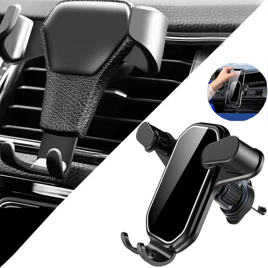 Support voiture par gravité pour téléphone — clip ventilation, support cellule mobile, GPS, smartphone