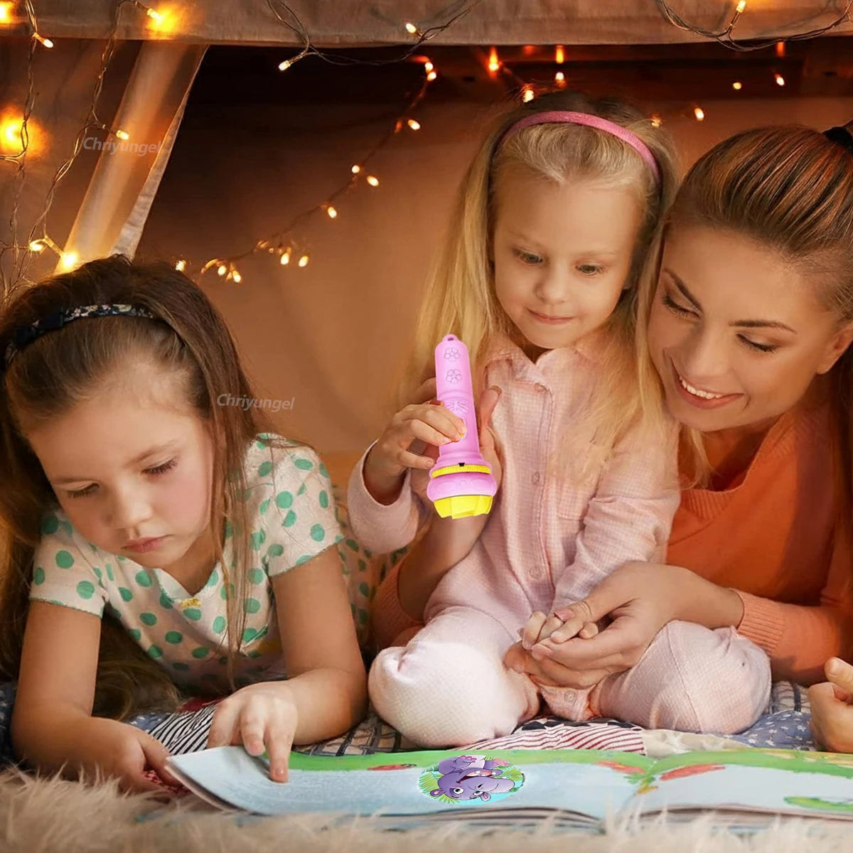 Lampe de Poche Projecteur Enfants — 10 Cartes, 80 Modèles, Jouet Coucher Dessin Animé, Cadeau
