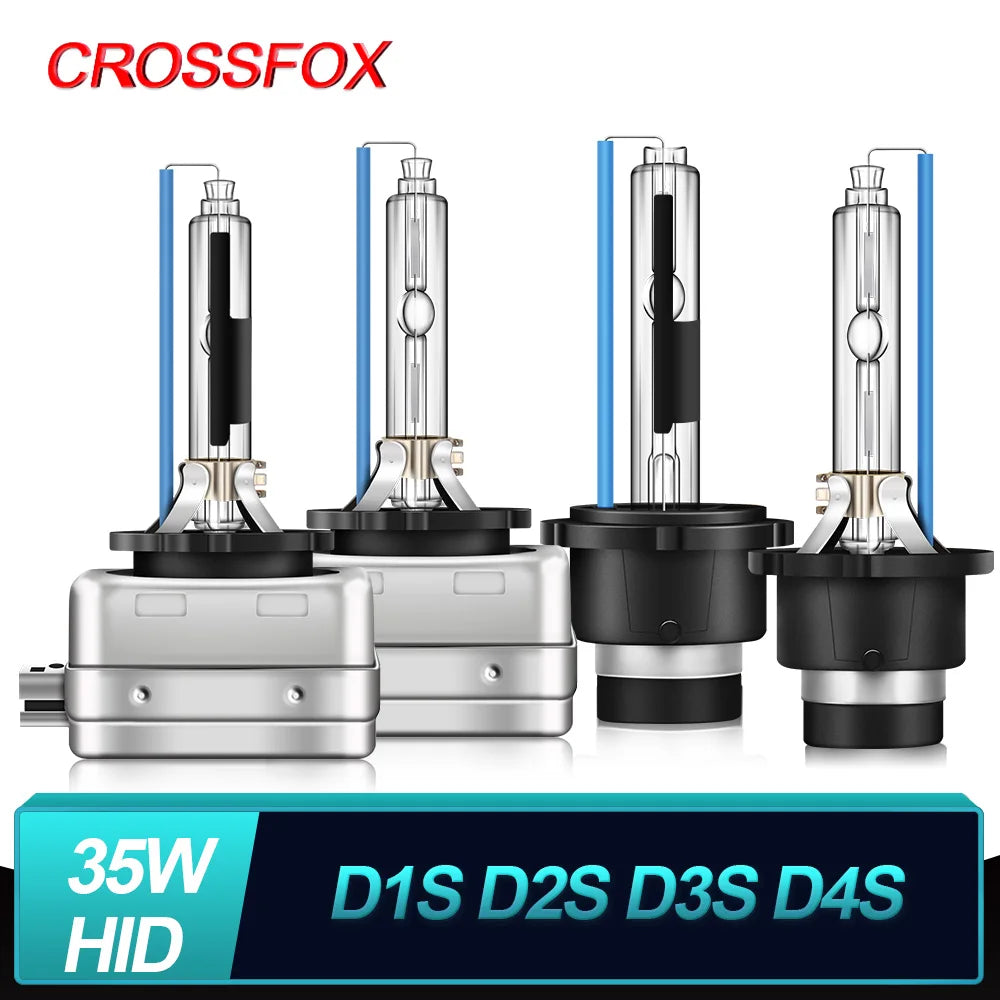 CROSSFOX 2 piezas 35W D1S D2S D3S D4S bombillas de faros delanteros de xenón Hi/Lo BI HID para coche 4300K 5000K 6000K 8000K 10000K 12000K
