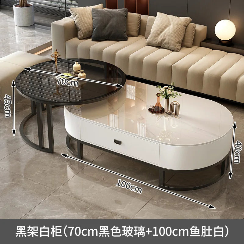 Tables basses extensibles rondes modernes — minimalistes, design livre, meubles salon