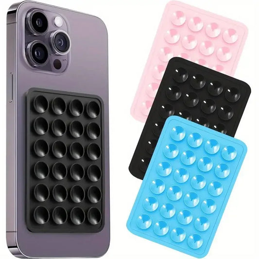 Support de téléphone à ventouse en silicone, support mural, carré, antidérapant, simple face, autocollant arrière, polymères, multifonctionnel